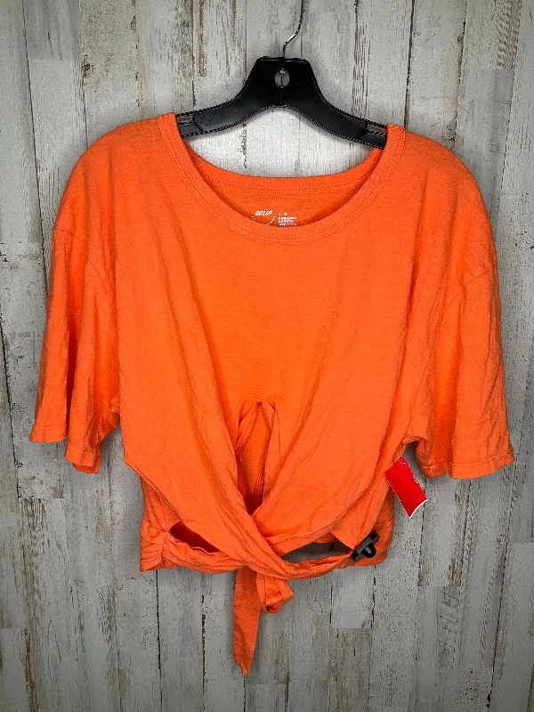 Comfortable down Athletic Top Short Sleeve By Aerie In Orange, Size: Xl