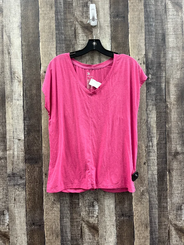 Warm Chic Outfits Athletic Top Short Sleeve By All In Motion In Pink, Size: M