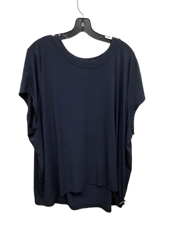 Simple Style Athletic Top Short Sleeve By Athleta In Black, Size: 2x