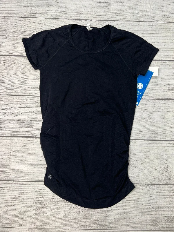 Cozy Chic Athletic Top Short Sleeve By Athleta In Black, Size: L