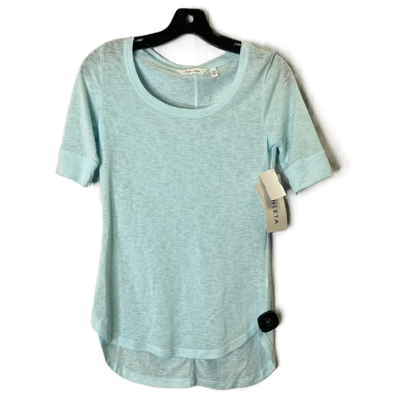 Chic Comfort Athletic Top Short Sleeve By Athleta In Blue, Size: Xxs