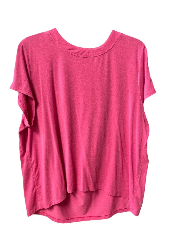 Casual Chic Wear Athletic Top Short Sleeve By Athleta In Pink, Size: M