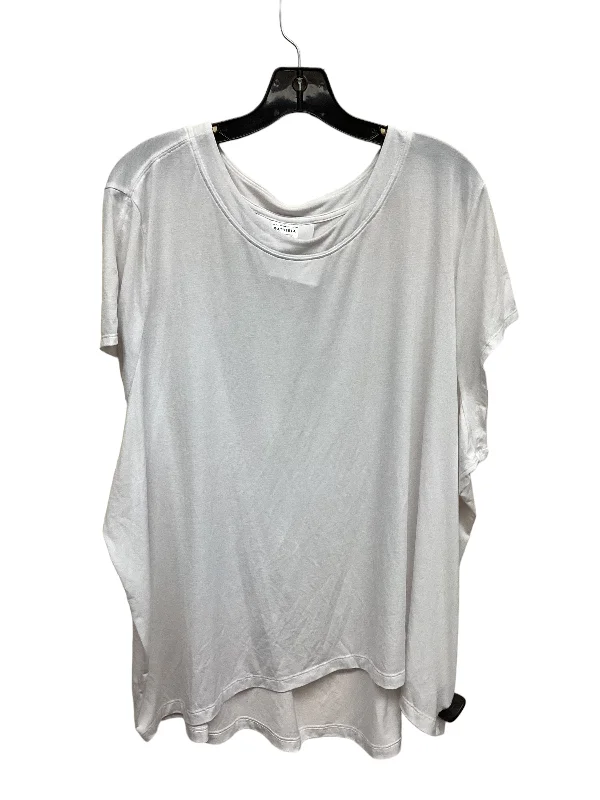 Basic Comfort Athletic Top Short Sleeve By Athleta In White, Size: 2x