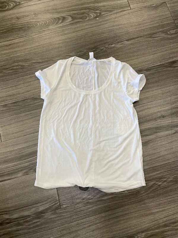 Athletic Top Short Sleeve By Athleta In White, Size: S