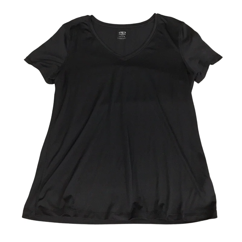Relaxed Fit Wear Athletic Top Short Sleeve By Athletic Works In Black, Size: L