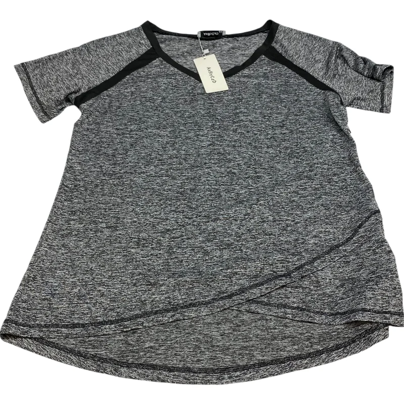 Exclusive Customization Athletic Top Short Sleeve By AxByCzD In Grey, Size: 2x