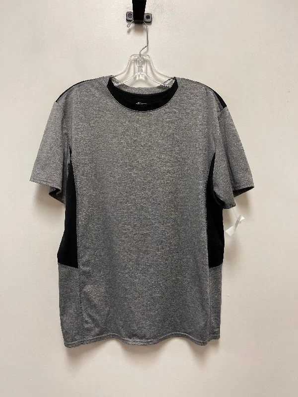 Athletic Top Short Sleeve By Bcg In Grey, Size: L