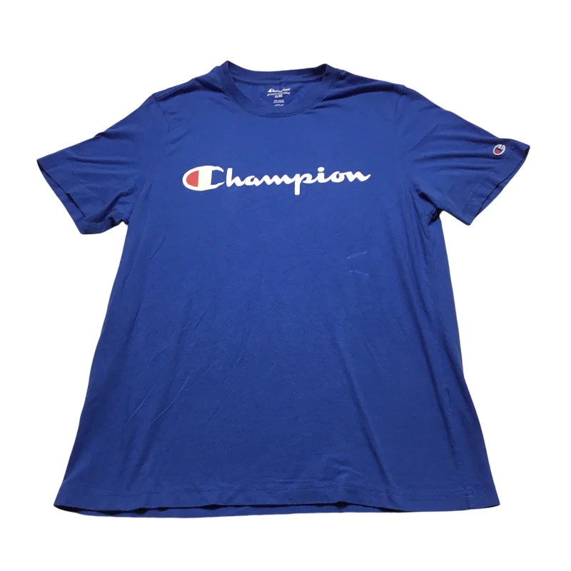 Ethnic Style Athletic Top Short Sleeve By Champion In Navy, Size: Xl