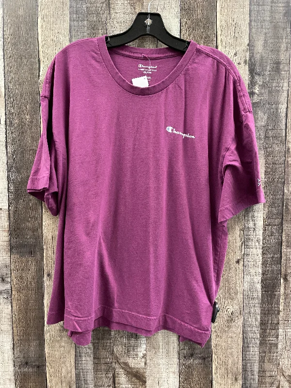 Slim Fit Athletic Top Short Sleeve By Champion In Purple, Size: Xxl
