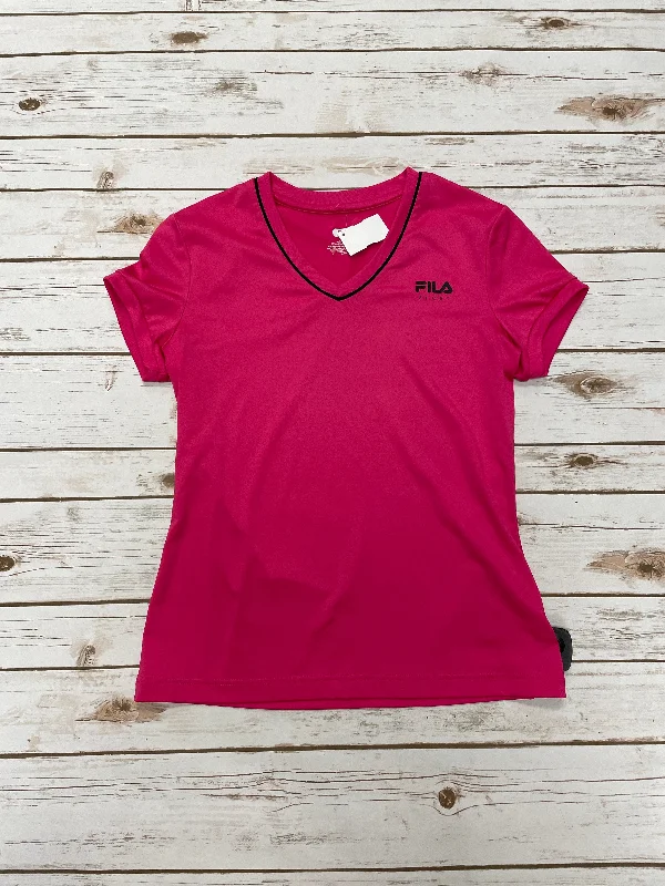 Economic Outlook Athletic Top Short Sleeve By Fila In Pink, Size: M