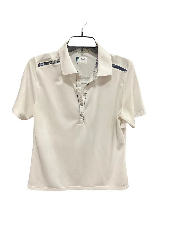 Party Wear Athletic Top Short Sleeve By Izod In Multi-colored, Size: L
