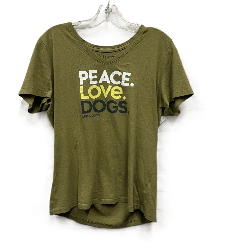 Girl Style Athletic Top Short Sleeve By Life Is Good In Green, Size: M