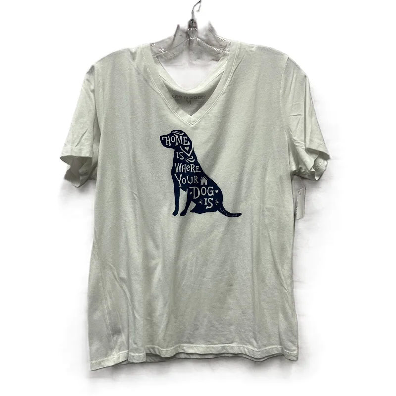 Sexy Fun Athletic Top Short Sleeve By Life Is Good In White, Size: M