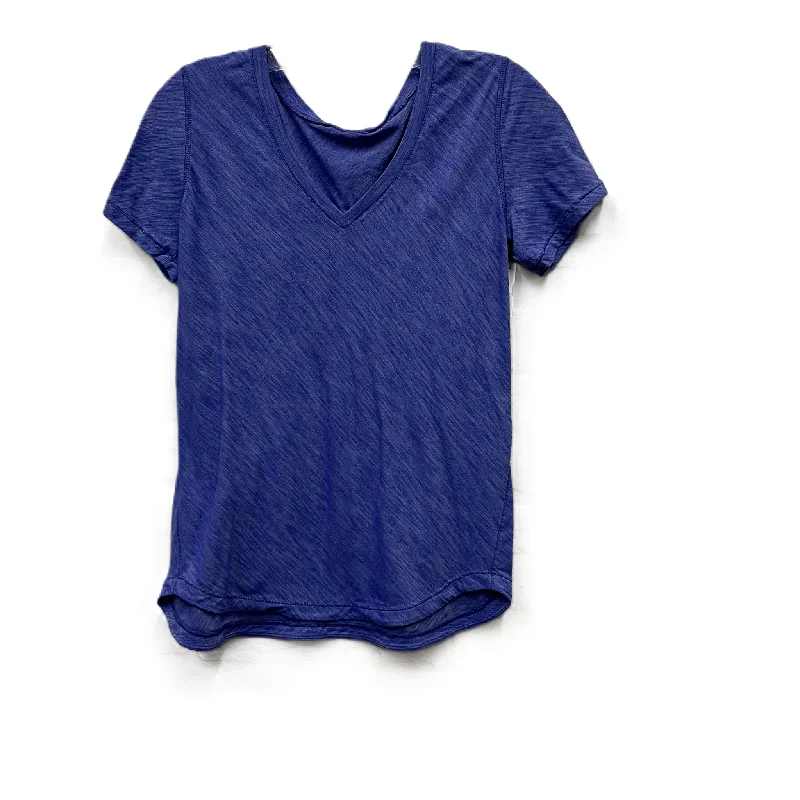 Fashionable Comfort Athletic Top Short Sleeve By Lululemon In Blue, Size: M