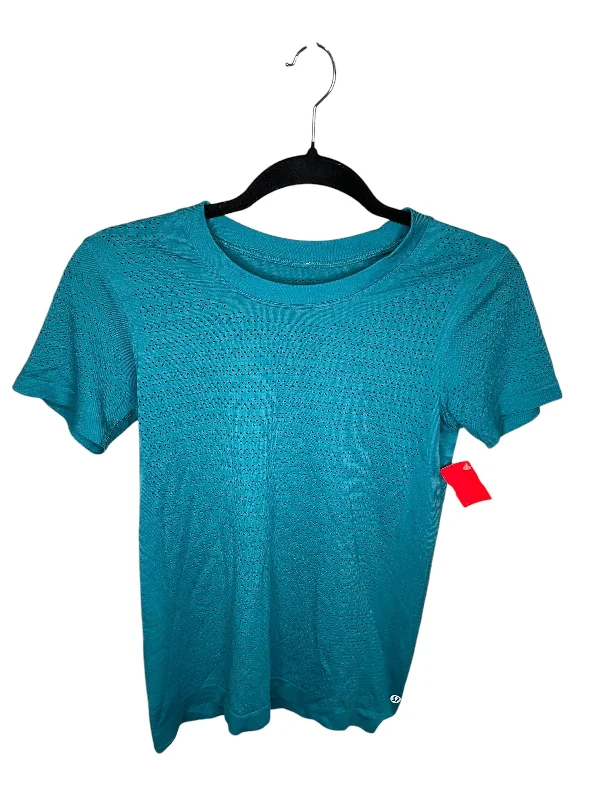 High-quality Design Athletic Top Short Sleeve By Lululemon In Blue, Size: M
