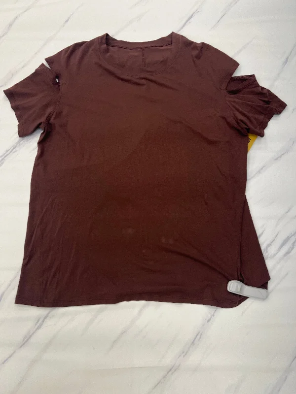 Beautiful Romance Athletic Top Short Sleeve By Lululemon In Brown, Size: Xl