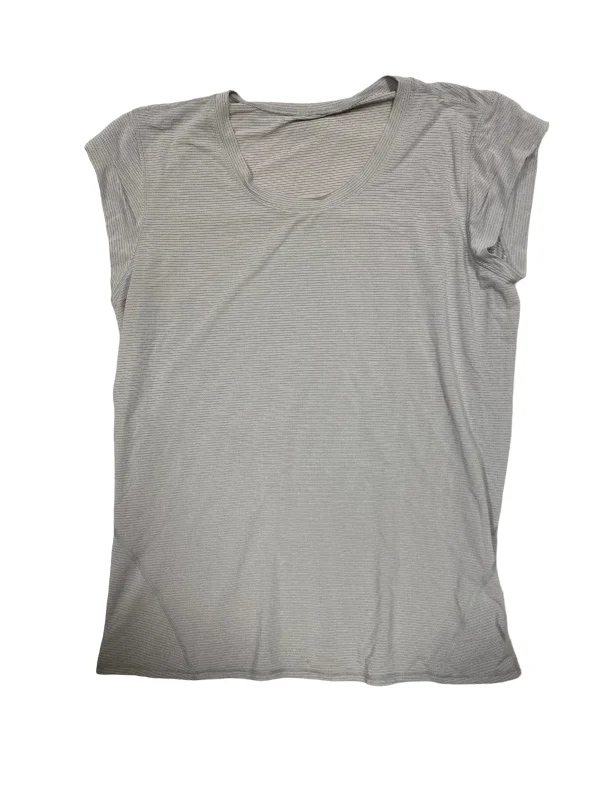 Unique Prints Athletic Top Short Sleeve By Lululemon In Grey, Size: 12