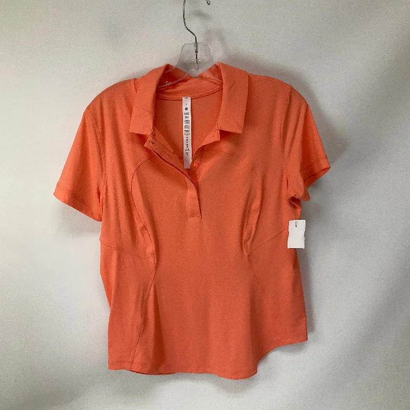 Cozy Pants Athletic Top Short Sleeve By Lululemon In Peach, Size: 8