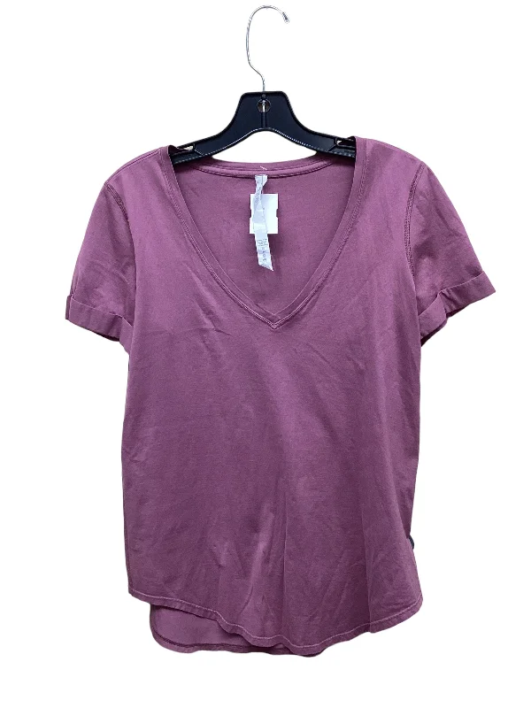 Breathable Design Athletic Top Short Sleeve By Lululemon In Pink, Size: 6
