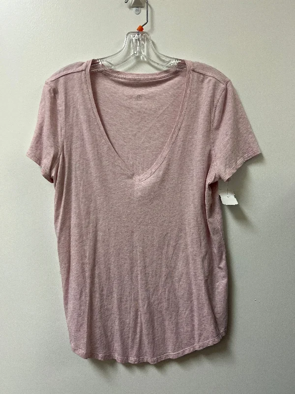 Exquisite Fabrics Athletic Top Short Sleeve By Lululemon In Pink, Size: M