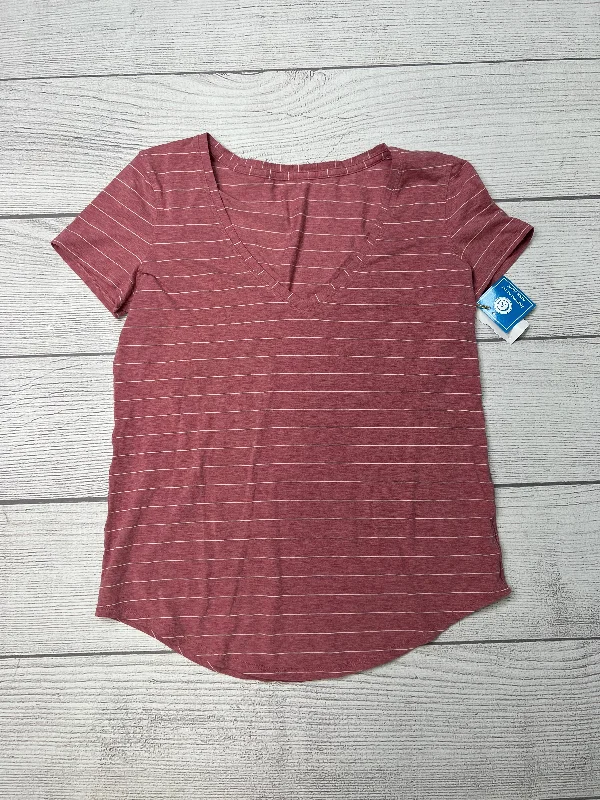 Casual Wear Athletic Top Short Sleeve By Lululemon In Red, Size: S
