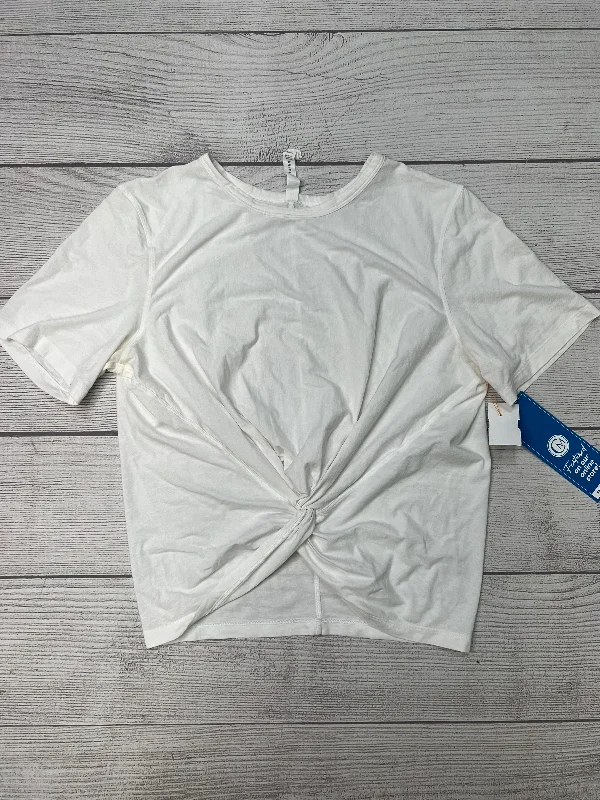 Relaxed Style Athletic Top Short Sleeve By Lululemon In White, Size: M