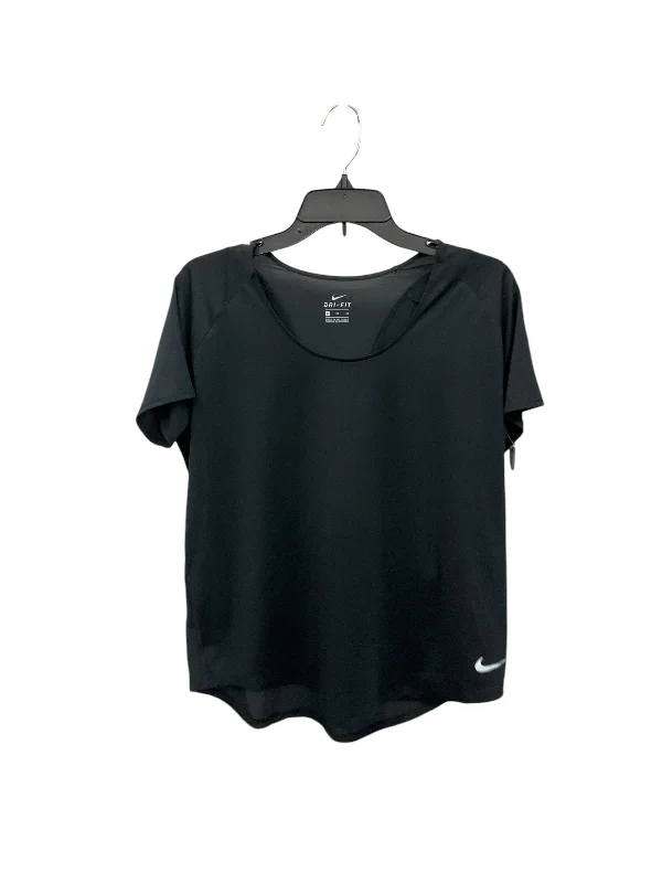 Light Dressing Athletic Top Short Sleeve By Nike Apparel In Black, Size: Xl