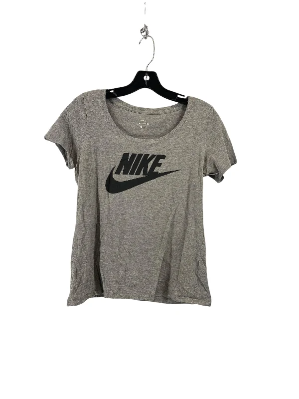 Printed Patterns Athletic Top Short Sleeve By Nike In Grey, Size: S