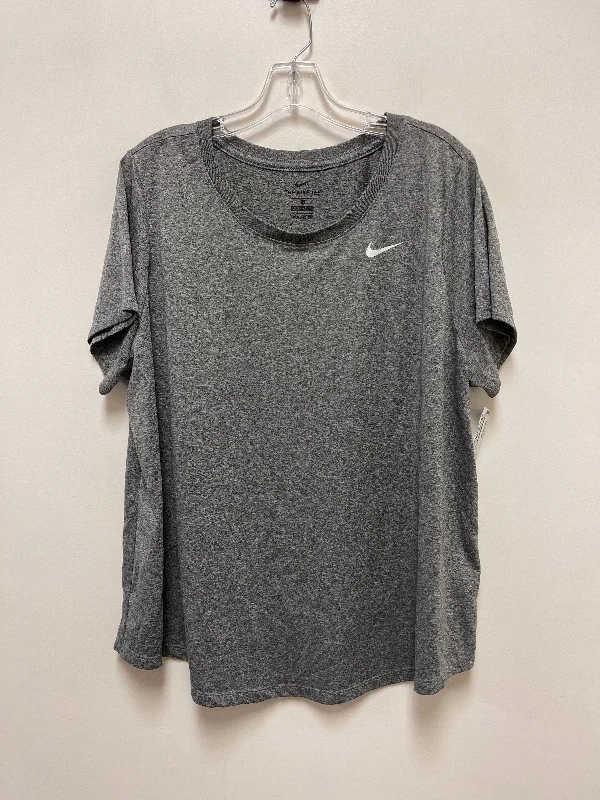 Fresh And Fashionable Athletic Top Short Sleeve By Nike In Grey, Size: Xl