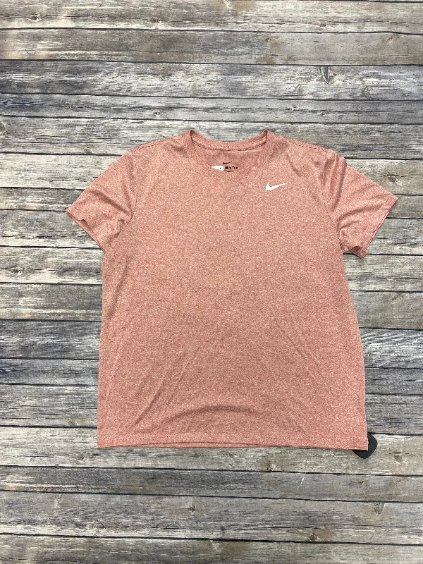 Athletic Top Short Sleeve By Nike In Mauve, Size: L