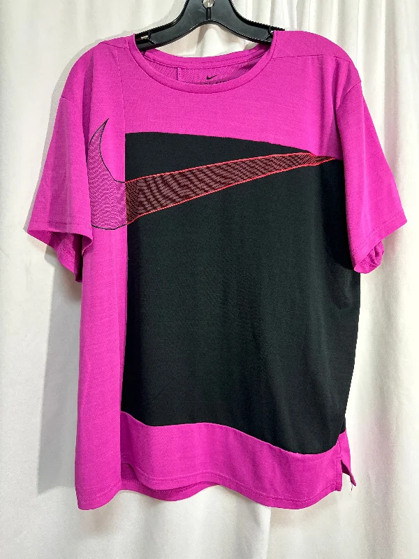 Athletic Top Short Sleeve By Nike In Pink, Size: Xl