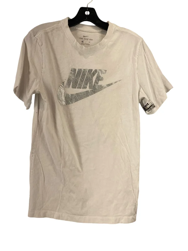 Fashion Design Athletic Top Short Sleeve By Nike In White, Size: S