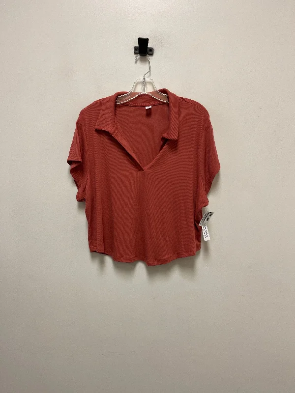 Relaxed Looks Athletic Top Short Sleeve By Old Navy In Orange, Size: 2x