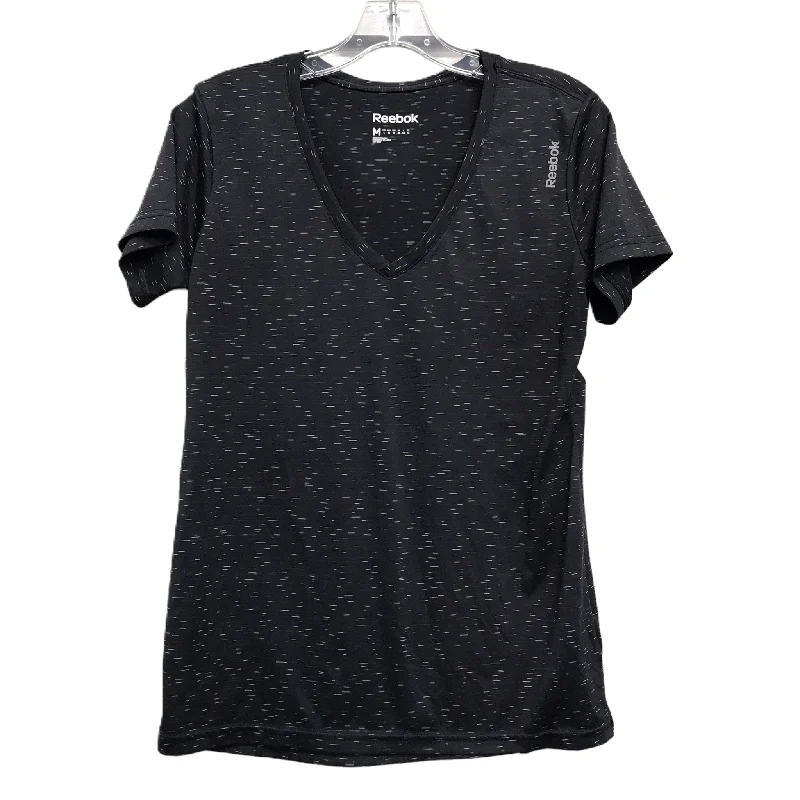 Classic Style Athletic Top Short Sleeve By Reebok In Black, Size: M