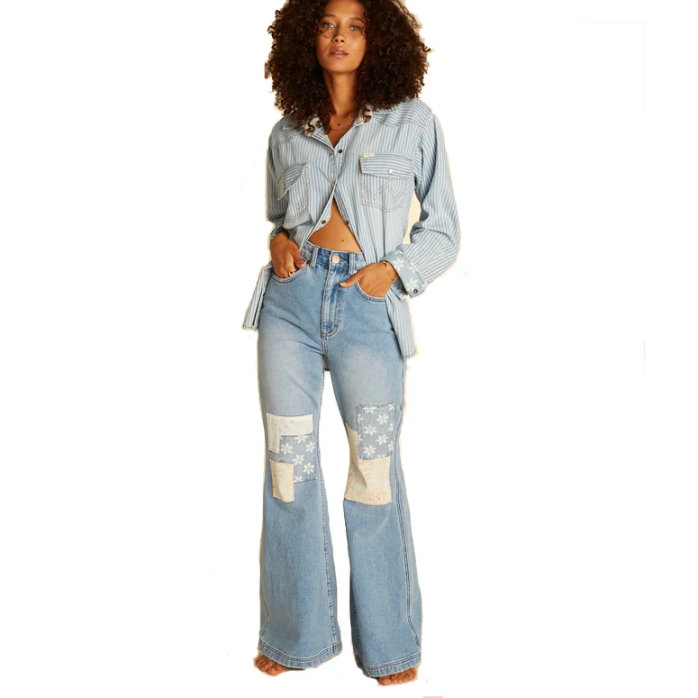 Trendy Wear Billabong x Wrangler True Blue Bell Bottom Jeans