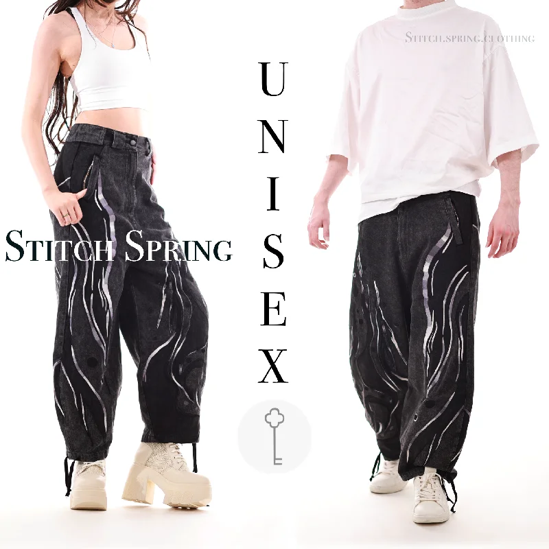 Stylish Fit Black Aura  Denim Pants Preorder