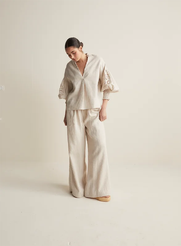 Carefree Style Devon Linen Palazzo Pant | Flax