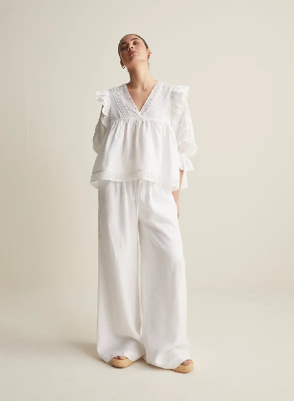 Playful Style Devon Linen Pant | Optical White