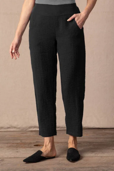 Comfortable Fashion Habitat, 30663 Solid Tapered Ankle Pant,  Black