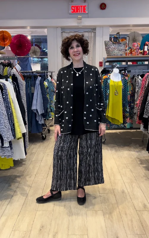 Fresh And Natural Habitat Sale, 33767 Crop Stripe Pant, Black 50% Off Regular Price