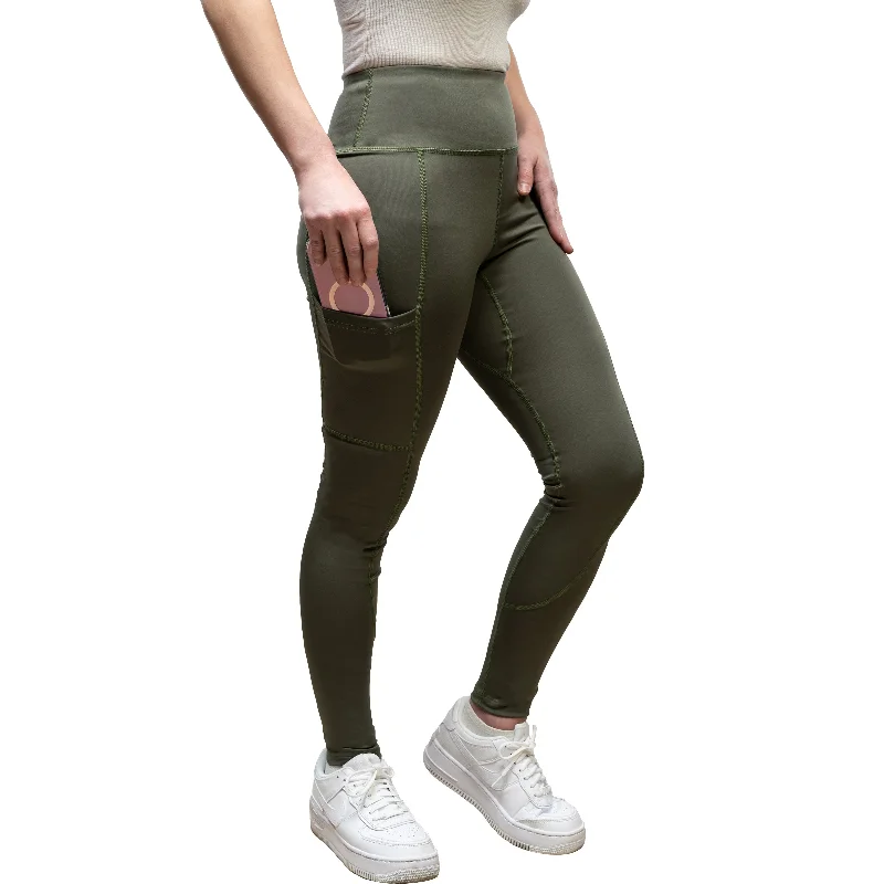 Dressing Tips Hair-Resistant Army Green Leggings