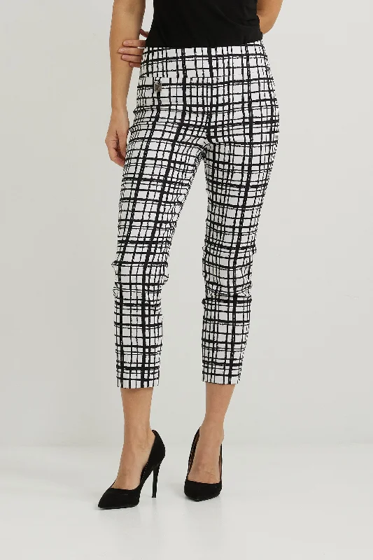 Layered Style Joseph Ribkoff Sale, 222259 Checked Cropped Pants