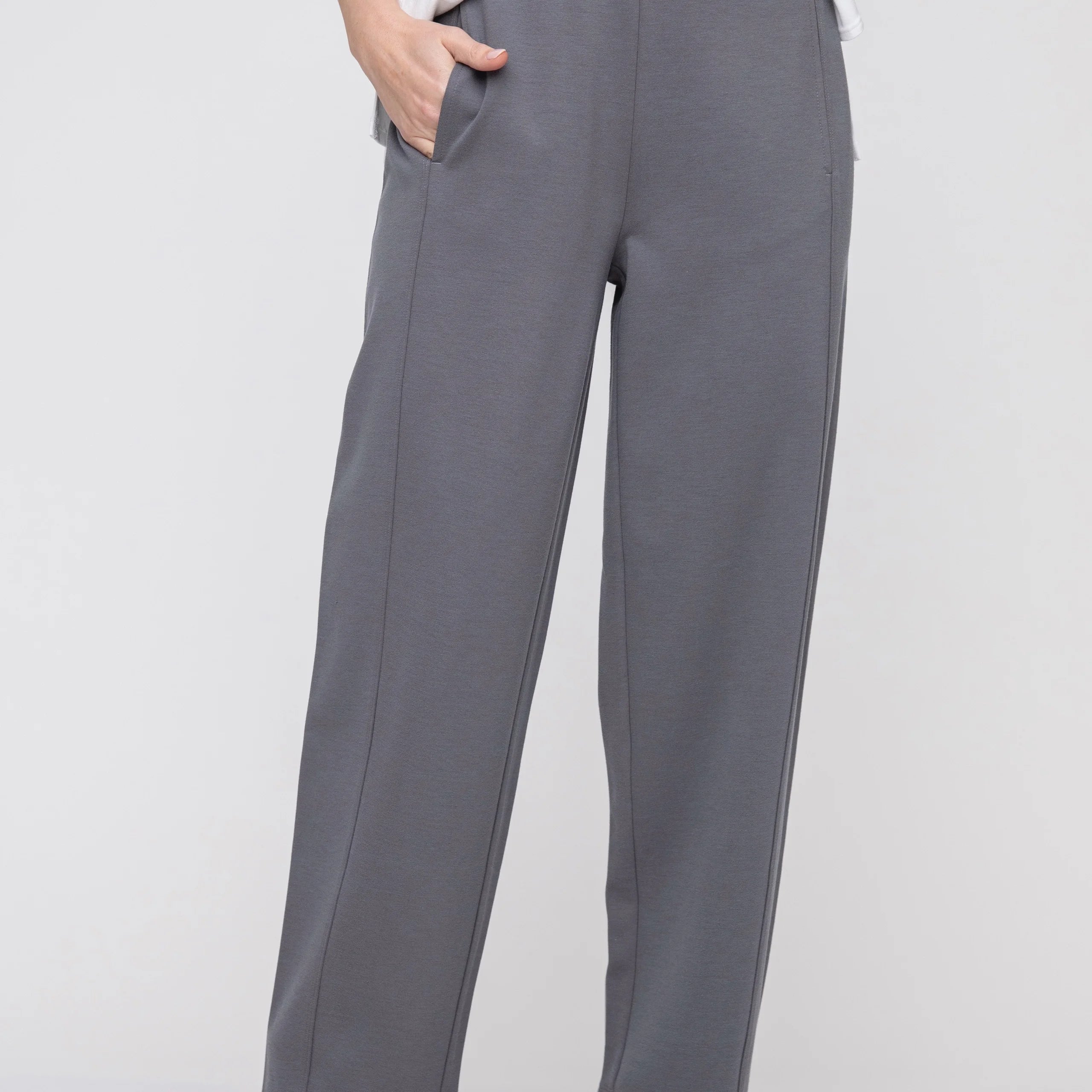Breezy Outfits Liv, 120223 Straight Pocket Pant, Charcoal