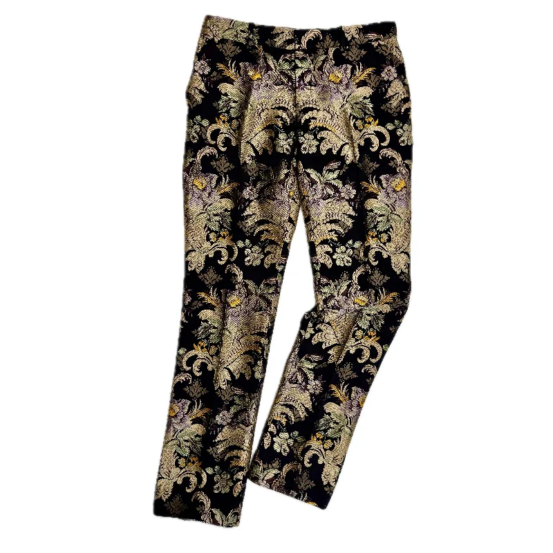 Casual Elegance New Ralph Lauren Purple Label Paisley Print Pants