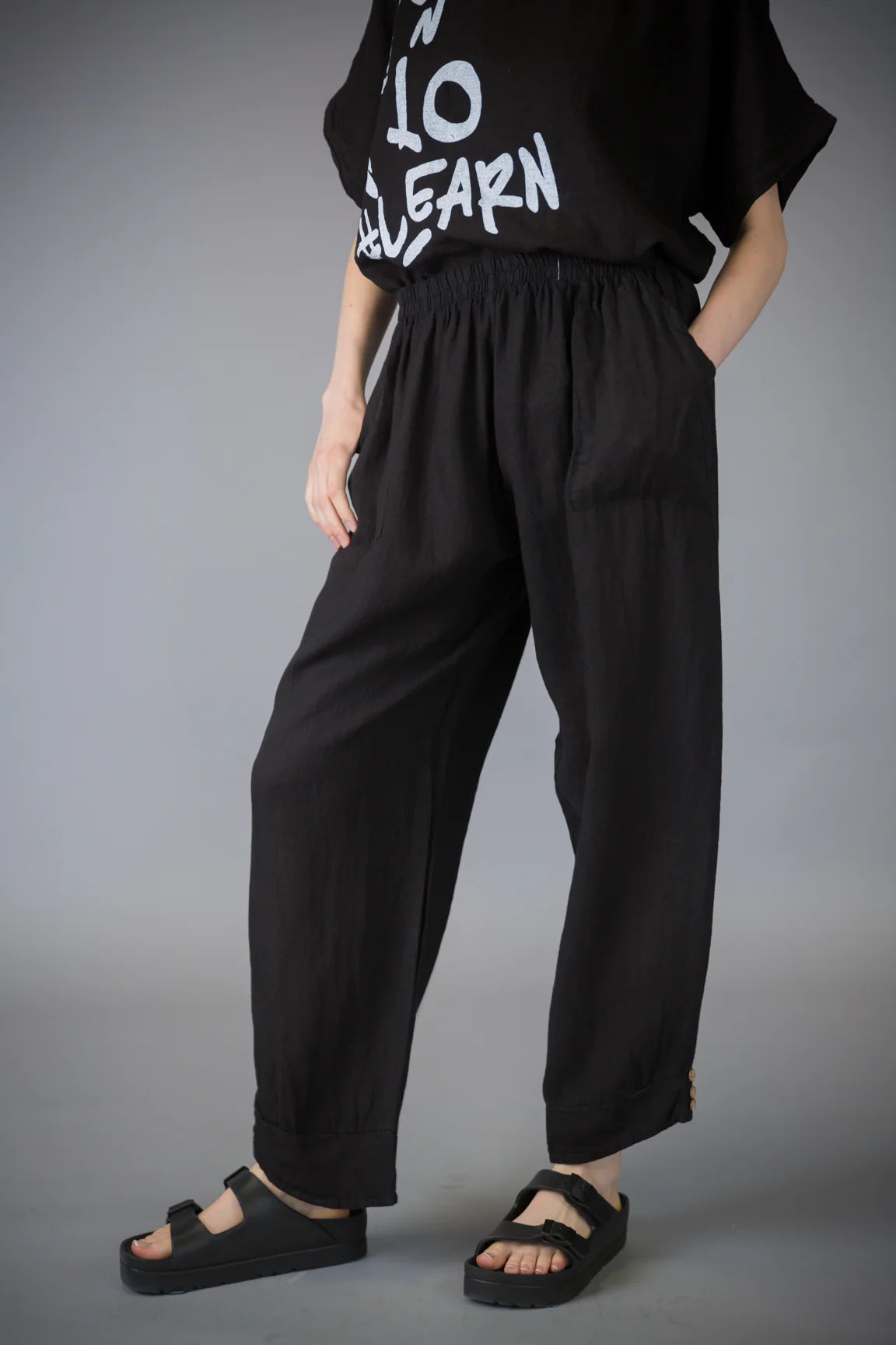 Design Trend Paolo Tricot Sale, 60028 Linen Pant With Side Buttons 50% Off Regular Price Design Trend Paolo Tricot Sale, 60028 Linen Pant With Side Buttons 50% Off Regular Price
