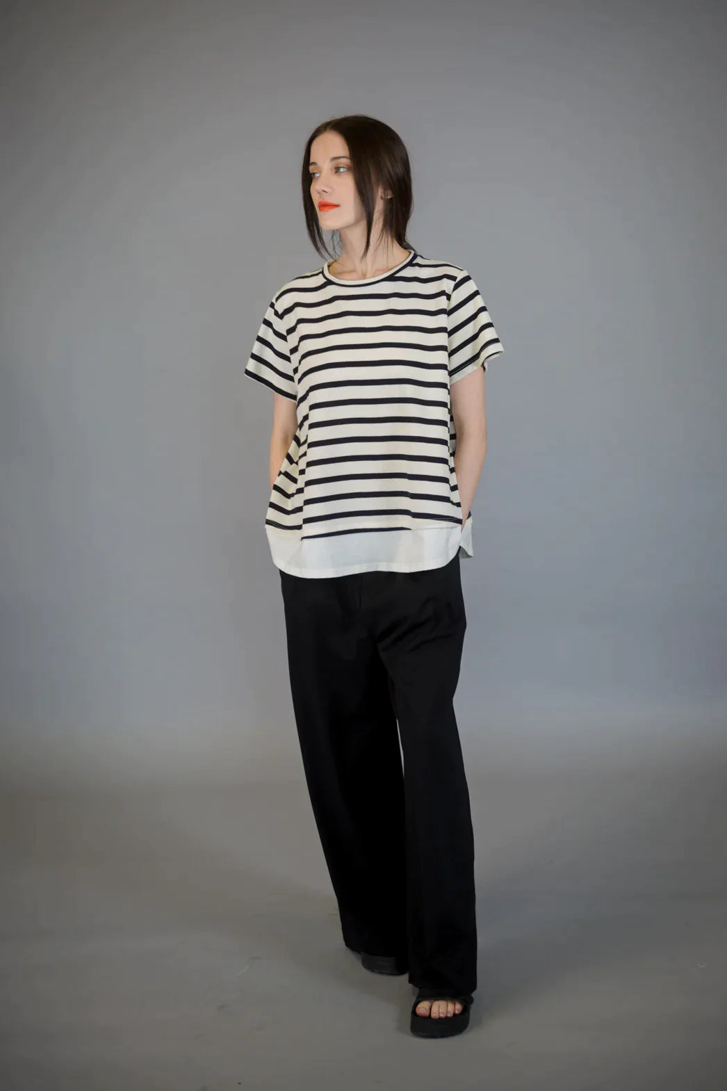 Slightly Flared Design Paolo Tricot, SU6081 Wide Leg Pant