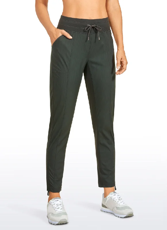 Breathable Comfort Striped Pants with Pockets 27''- Cinched Leg