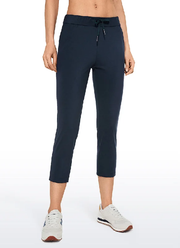 Stretch Cropped Pants with Pockets 23''