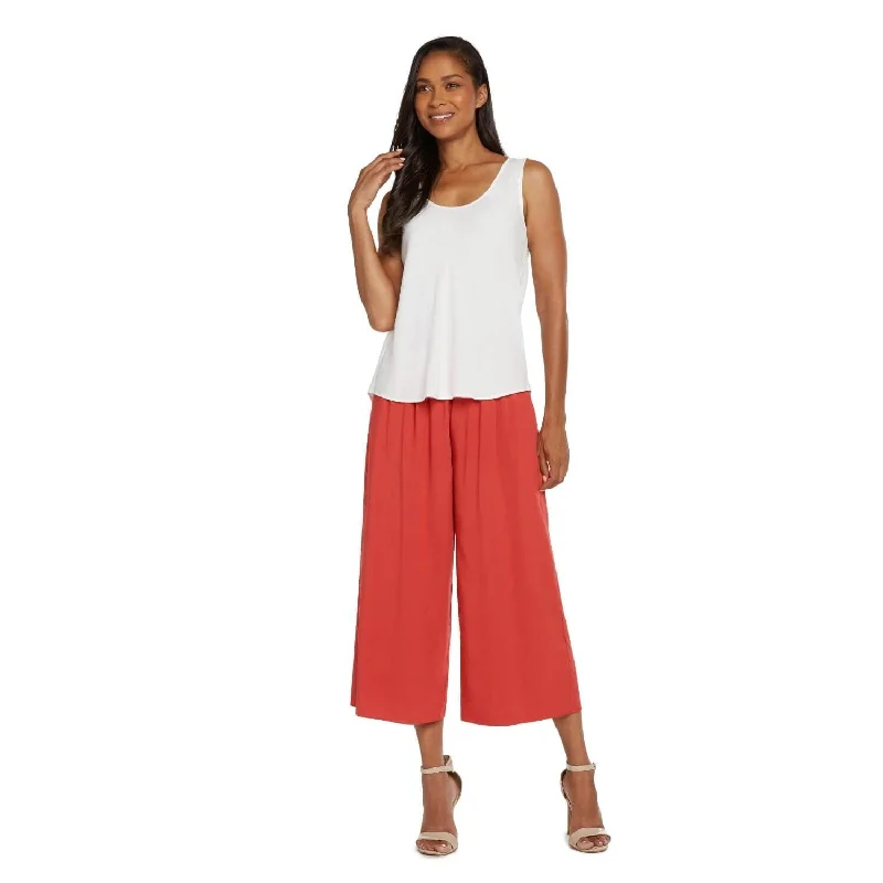 Solid Wide Leg Crop - Cardinal