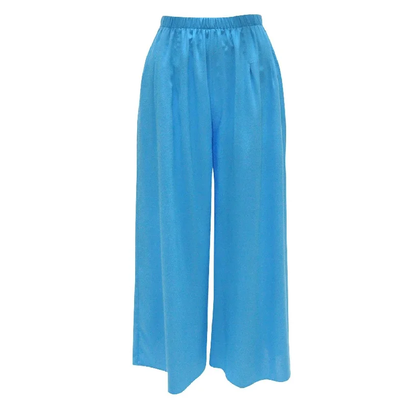 Solid Wide Leg Crop - Turquoise